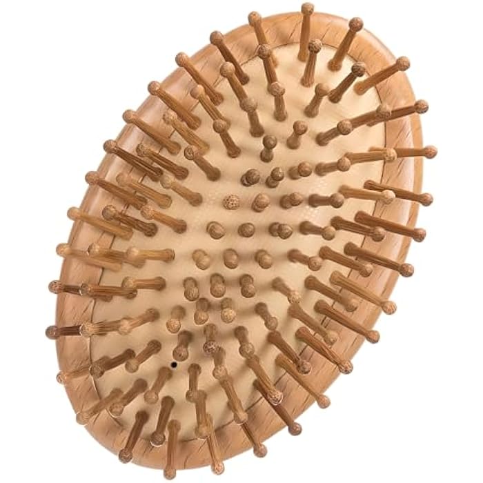 Zoolinn Bamboo Hair Brush for Detangling & Scalp Massaging, Air Cushion Brush for Women, Men & Kids – Suitable for All Hair Types, Natural Wooden Design - Image 1